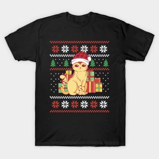 Meowy Christmas: Cozy Cat in Holiday Splendor T-Shirt